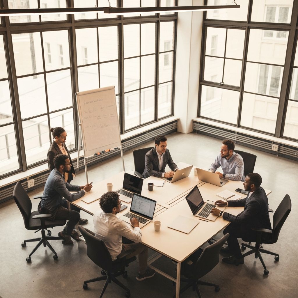 The Kreativs team collaborating in our office